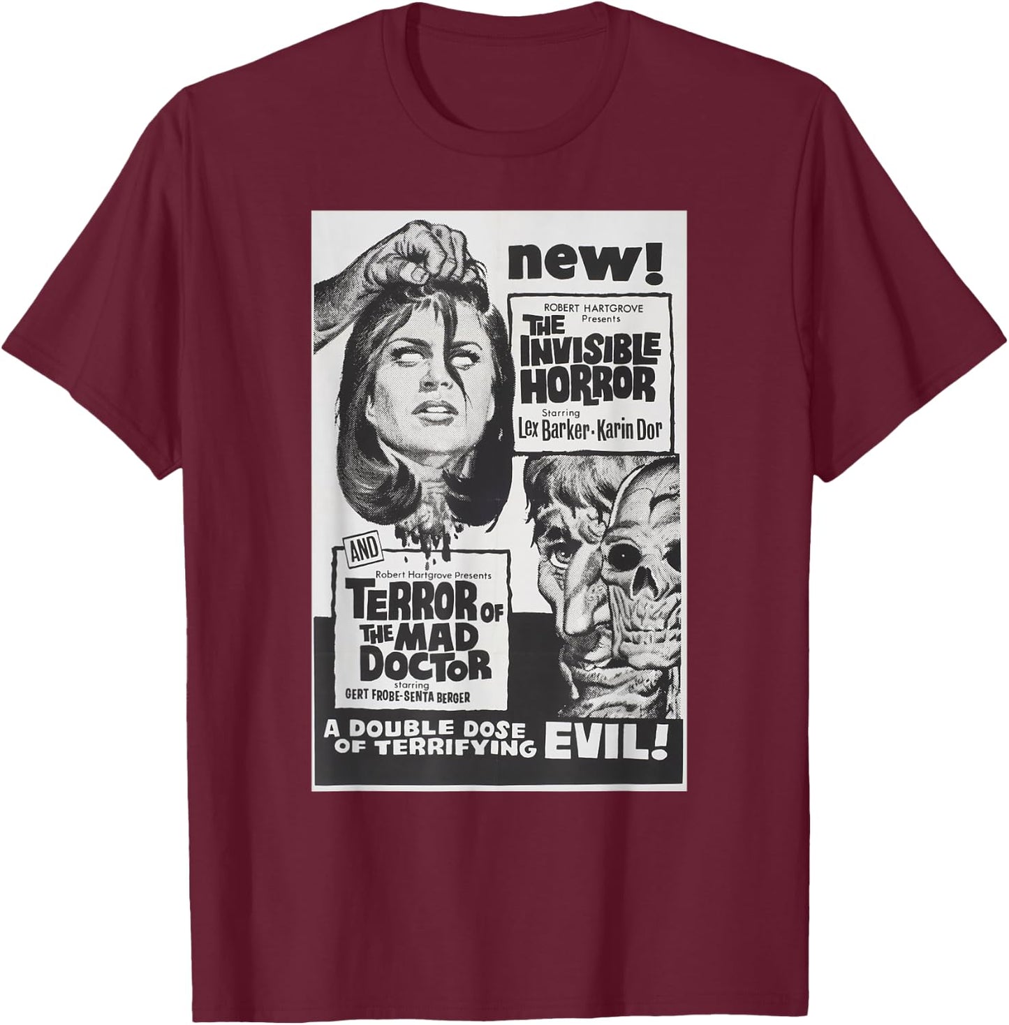 Horror Terror Classic Halloween Monster Poster Horror Movie T-Shirt - T-Shirt | Maroon