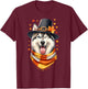 Siberian Husky Pilgrim Thanksgiving Gifts Women Men Girl Boy T-Shirt - T-Shirt | Maroon
