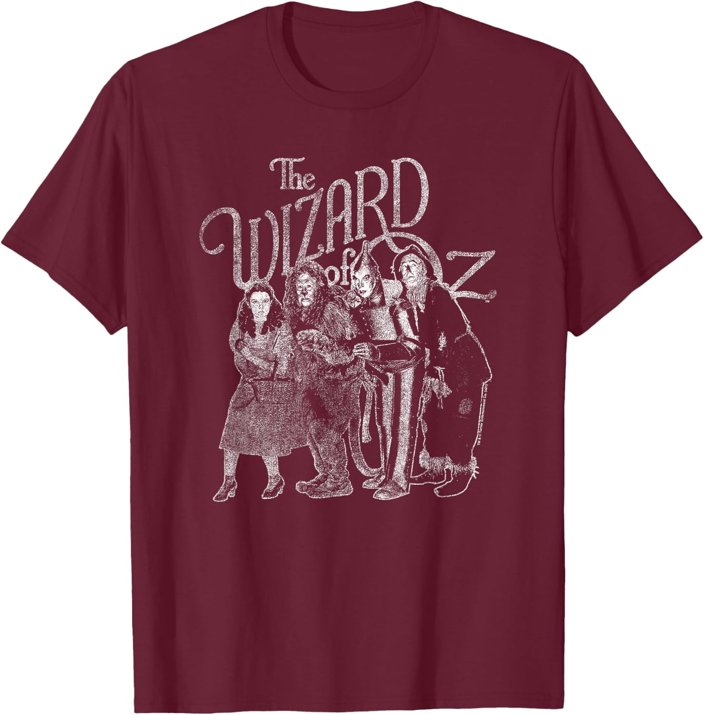 Wizard of Oz Gray Tonal Cast Photo T-Shirt - T-Shirt | Maroon