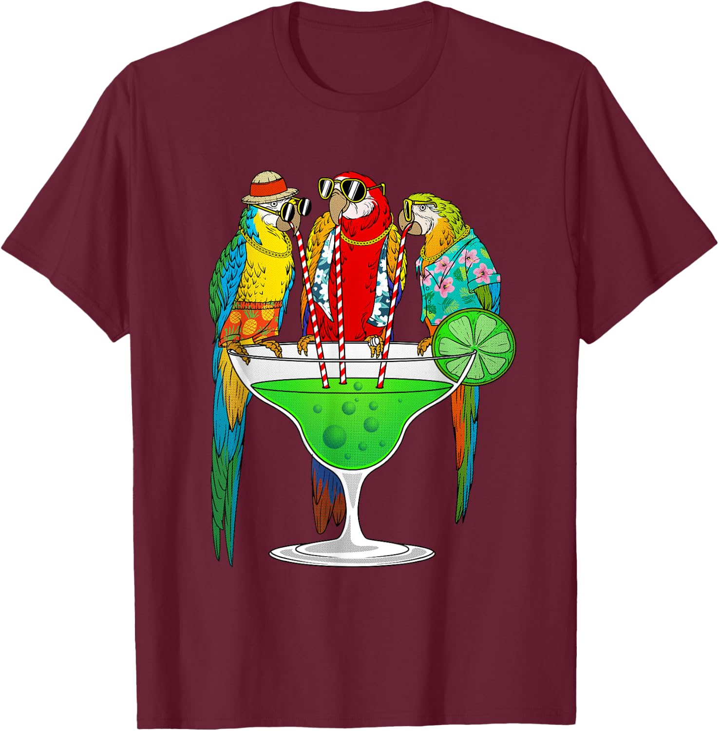 Cool Parrot Art Women Pet Bird Tropical Parrot Lover T-Shirt - T-Shirt | Maroon