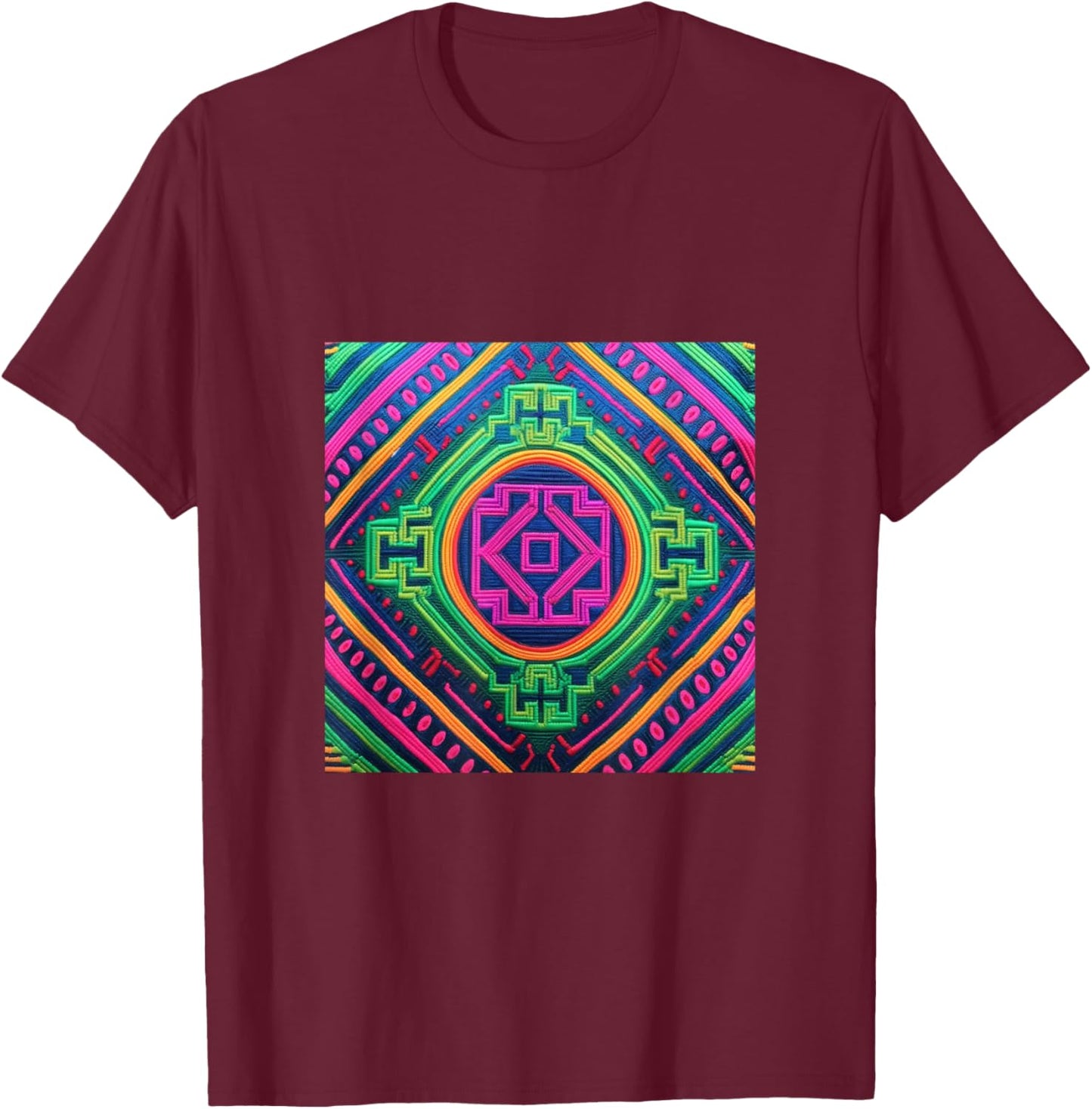Hmong Pattern T-Shirt - T-Shirt | Maroon