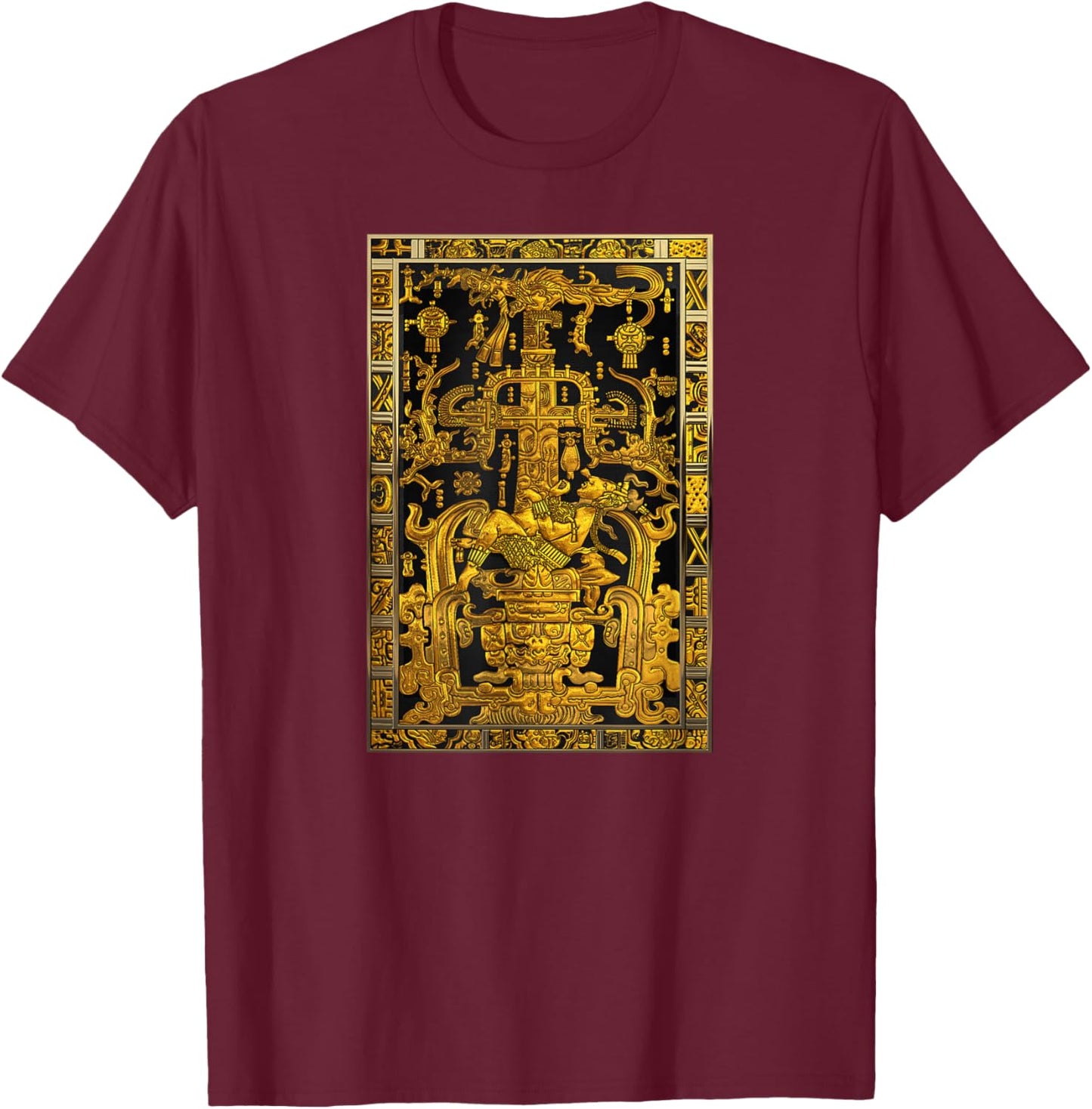 Palenque Astronaut in Gold T-Shirt - T-Shirt | Maroon