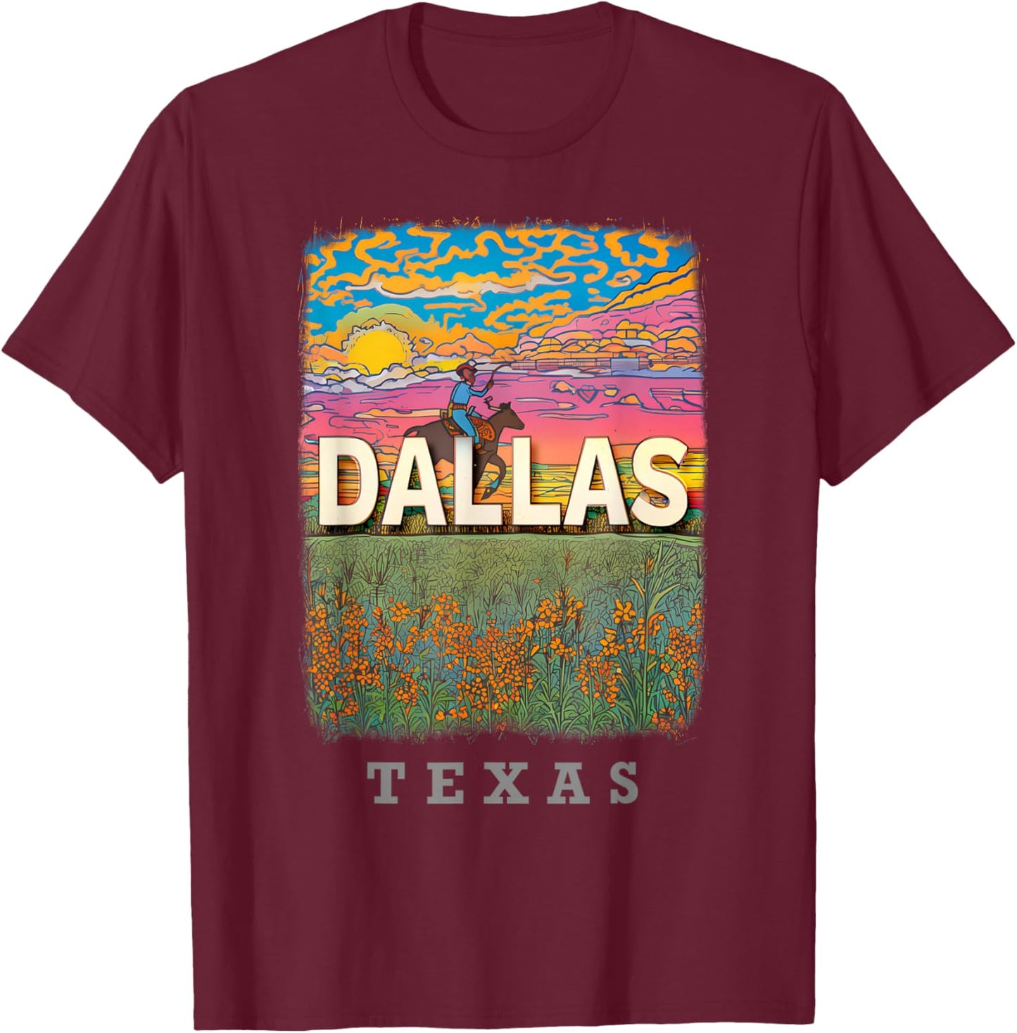 Dallas Texas TX Cowboy Capital SD650 T-Shirt - T-Shirt | Maroon