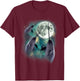 Three Narwhal Moon Arctic Sea 3 Whales Howling Parody T-Shirt - T-Shirt | Maroon