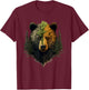 Bear Animal Art Wildlife Forest Portrait Forest Artwork T-Shirt - T-Shirt | Maroon