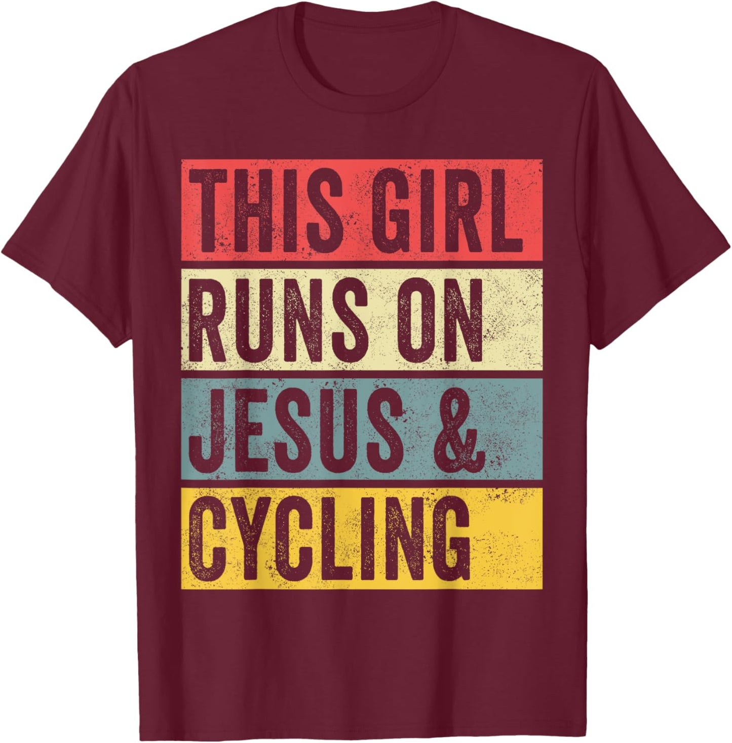 Funny Cycling Jesus Dogs And Cycling Biker Spin Mount T-Shirt - T-Shirt | Maroon
