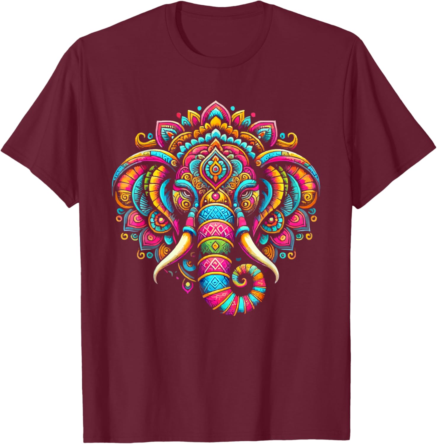 Ganesh Chaturthi Hindu Festival Elephant Lord Ganesha T-Shirt - T-Shirt | Maroon
