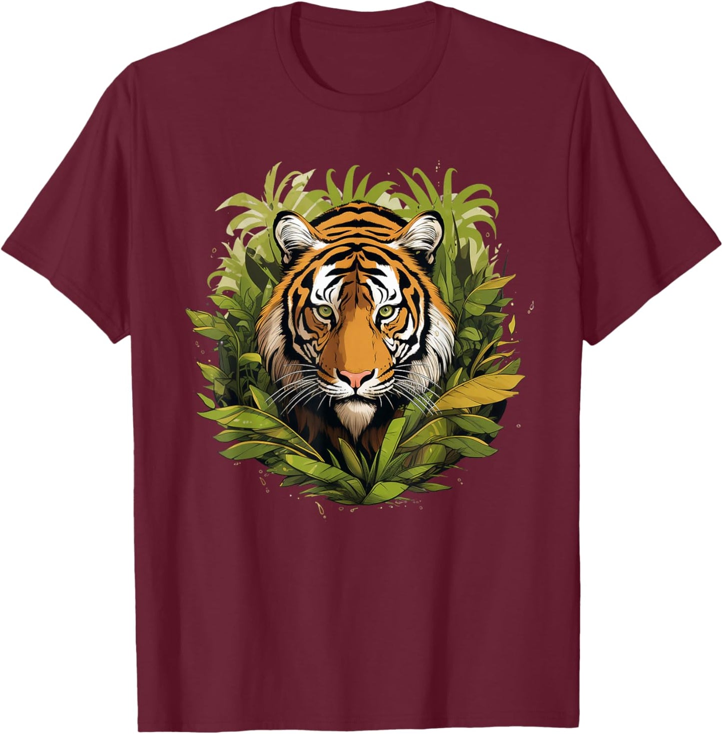 Colorful Tiger I Kids Tiger T-Shirt - T-Shirt | Maroon