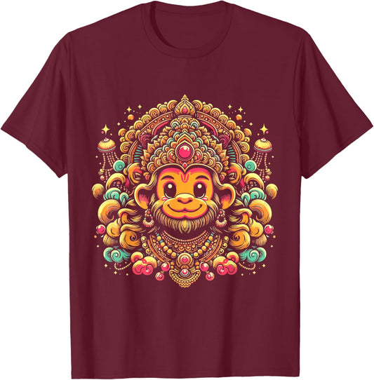 Hanumanji Hanuman Hindu Monkey God Lover Devotee T-Shirt - T-Shirt | Maroon