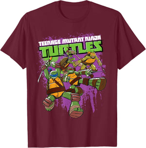 Teenage Mutant Ninja Turtles Purple Splatter T-Shirt - T-Shirt | Maroon