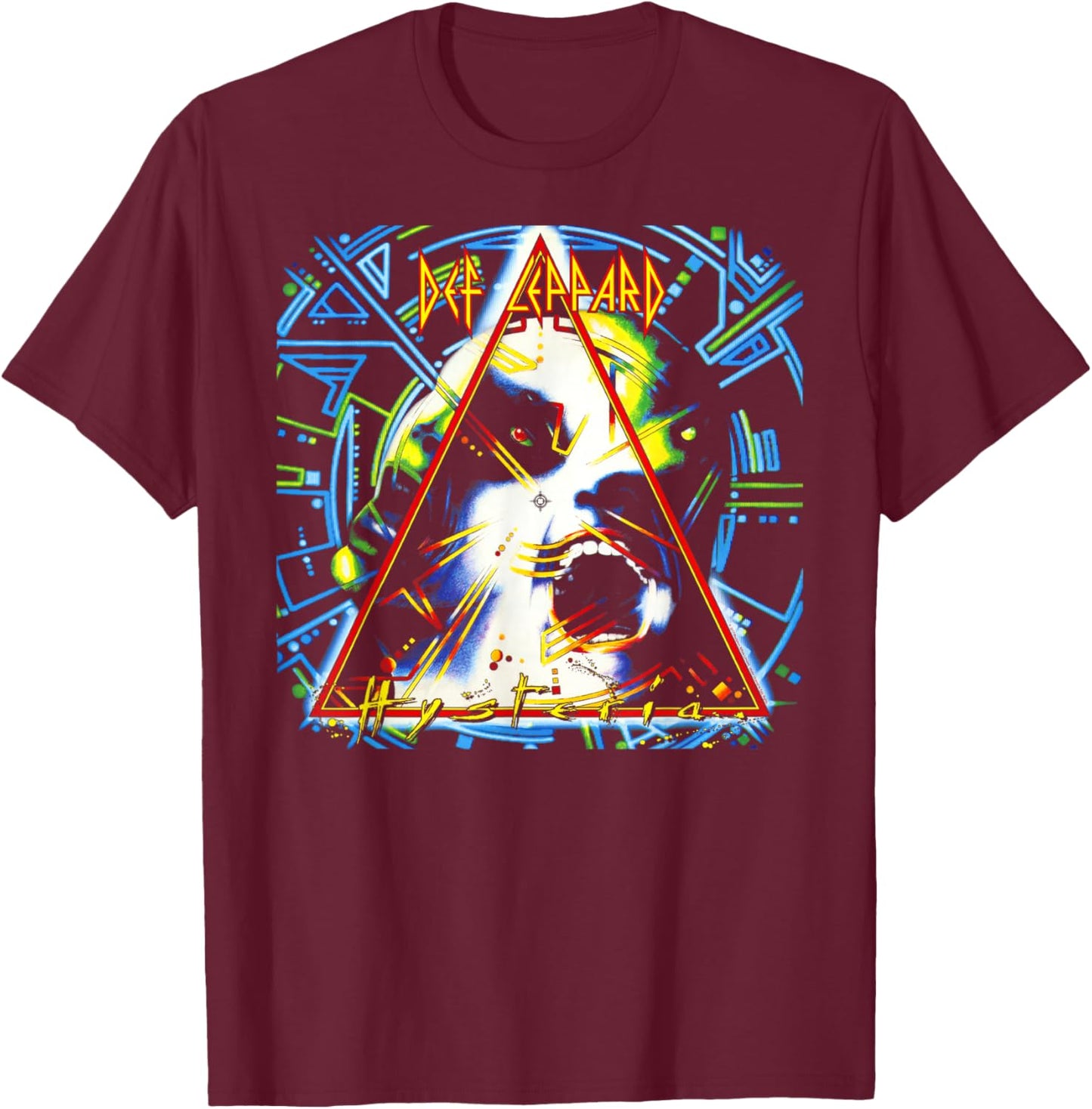 Def Leppard - Hysteria T-Shirt - T-Shirt | Maroon