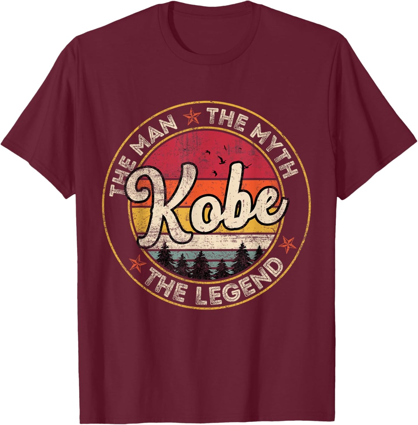 Kobe The Man The Myth The Legend Personalized Name T-Shirt - T-Shirt | Maroon