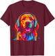 Vintage Golden Retriever DJ Dog Music Festival Graphic T-Shirt - T-Shirt | Maroon