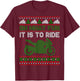 Sport Bike Motorcycle Rider Ugly Christmas Sweater Fun T-Shirt - T-Shirt | Maroon