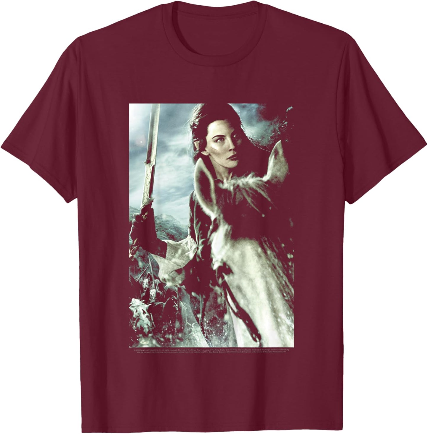 Kids The Lord Of The Rings Arwen Poster T-Shirt - T-Shirt | Maroon