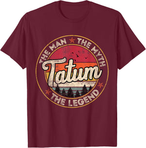 Tatum The Man The Myth The Legend Personalized Name T-Shirt - T-Shirt | Maroon