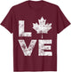 Canada Flag Love Vintage Canada Day Maple Leaf T-Shirt - T-Shirt | Maroon