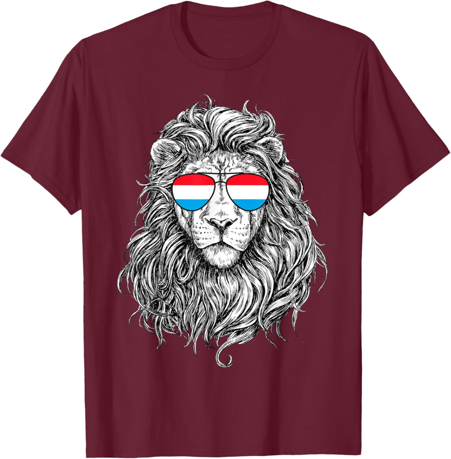 Luxembourg Flag Lion Sunglasses Gifts Love Luxembourg T-Shirt - T-Shirt | Maroon
