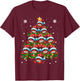Crab Lighting Xmas Holiday Santa Crab Christmas Tree T-Shirt - T-Shirt | Maroon