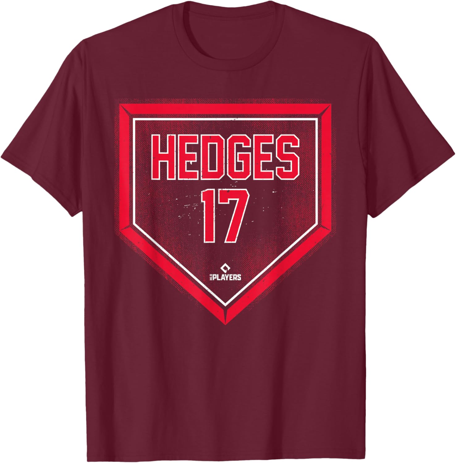 Austin Hedges Home Plate Gameday Austin Hedges Cleveland T-Shirt - T-Shirt | Maroon
