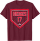 Austin Hedges Home Plate Gameday Austin Hedges Cleveland T-Shirt - T-Shirt | Maroon