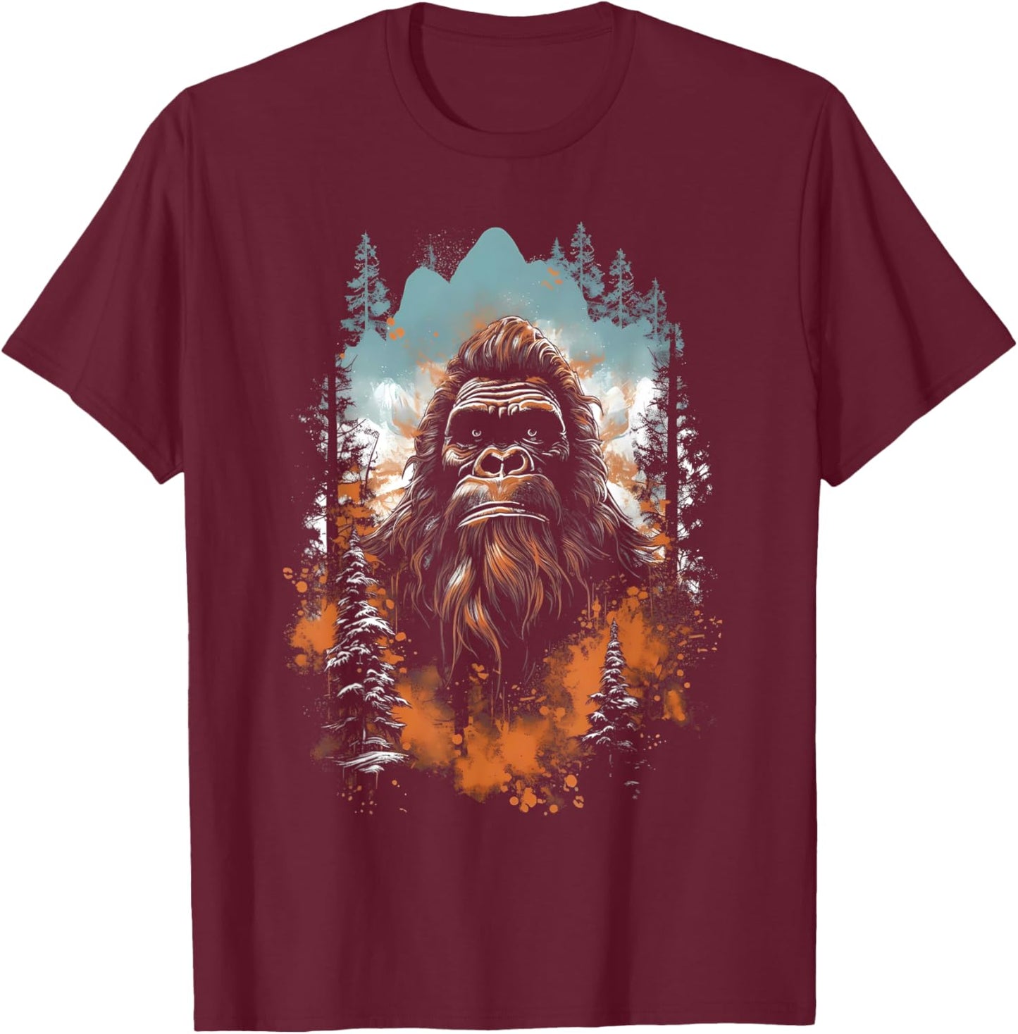 Bigfoot Sasquatch Lovers Women Kids T-Shirt - T-Shirt | Maroon