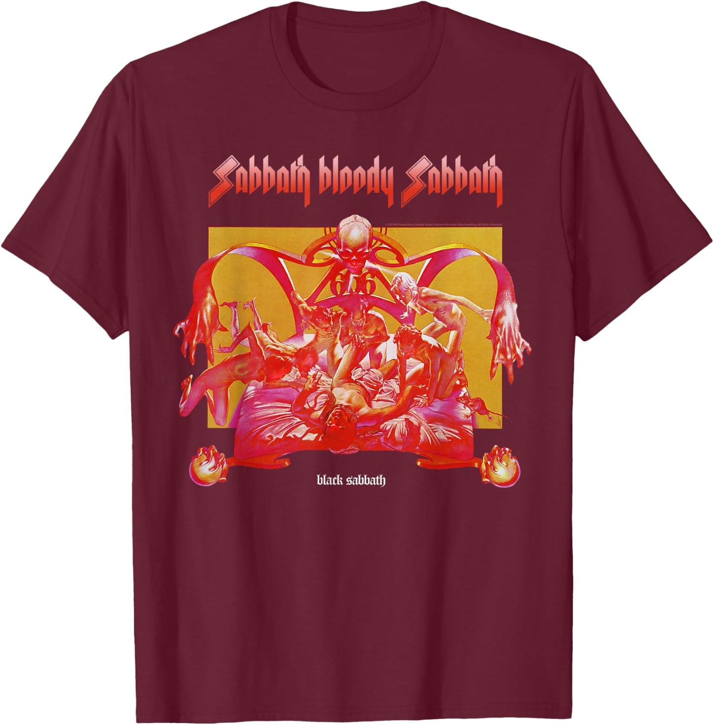 Black Sabbath Official Sabbath Bloody Sabbath Bright T-Shirt - T-Shirt | Maroon
