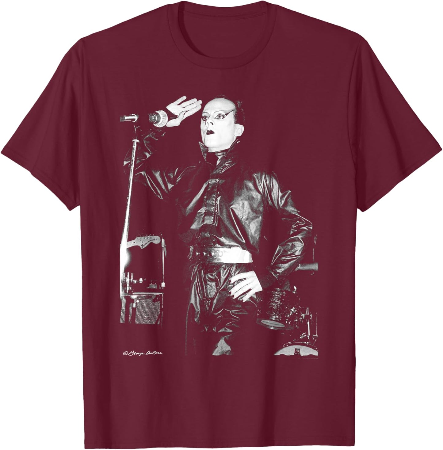 Klaus Nomi German Singer B&W By George DuBose T-Shirt - T-Shirt | Maroon