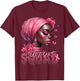 Breast Cancer Black Woman Shirt Support Squad Black Women T-Shirt - T-Shirt | Maroon