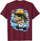 Large Mouth Bass Fishing T-Shirt - T-Shirt | Maroon