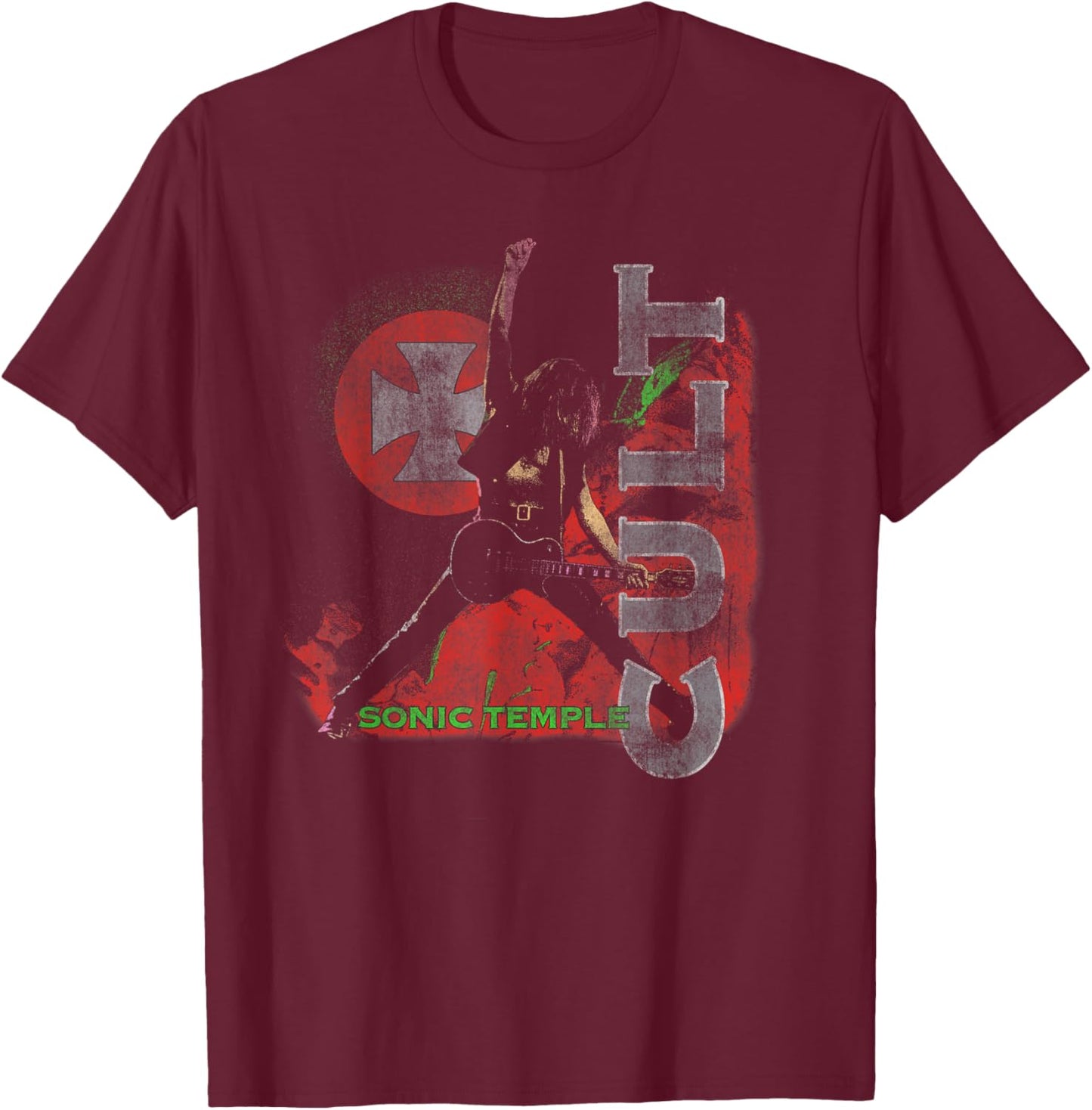 The Cult – Vintage Sonic Temple T-Shirt - T-Shirt | Maroon