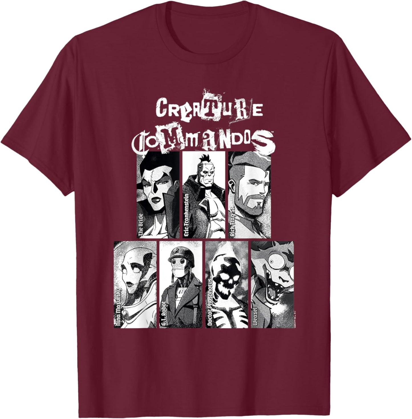Creature Commandos Portraits T-Shirt - T-Shirt | Maroon