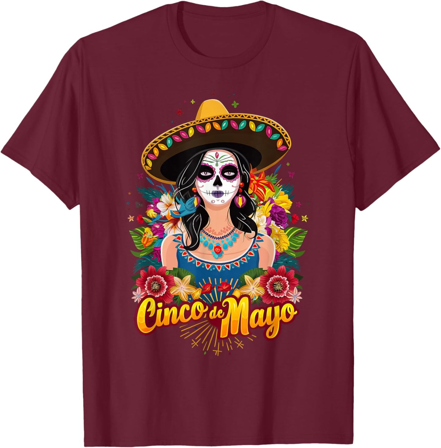 Cinco De Mayo Girl Mexican Fiesta 5 De Mayo T-Shirt - T-Shirt | Maroon