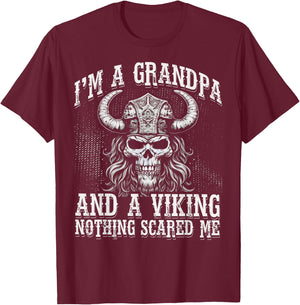 I'm a Grandpa and a Viking nothing scared me Men T-Shirt - T-Shirt | Maroon