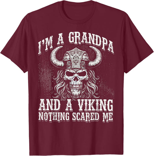 I'm a Grandpa and a Viking nothing scared me Men T-Shirt - T-Shirt | Maroon