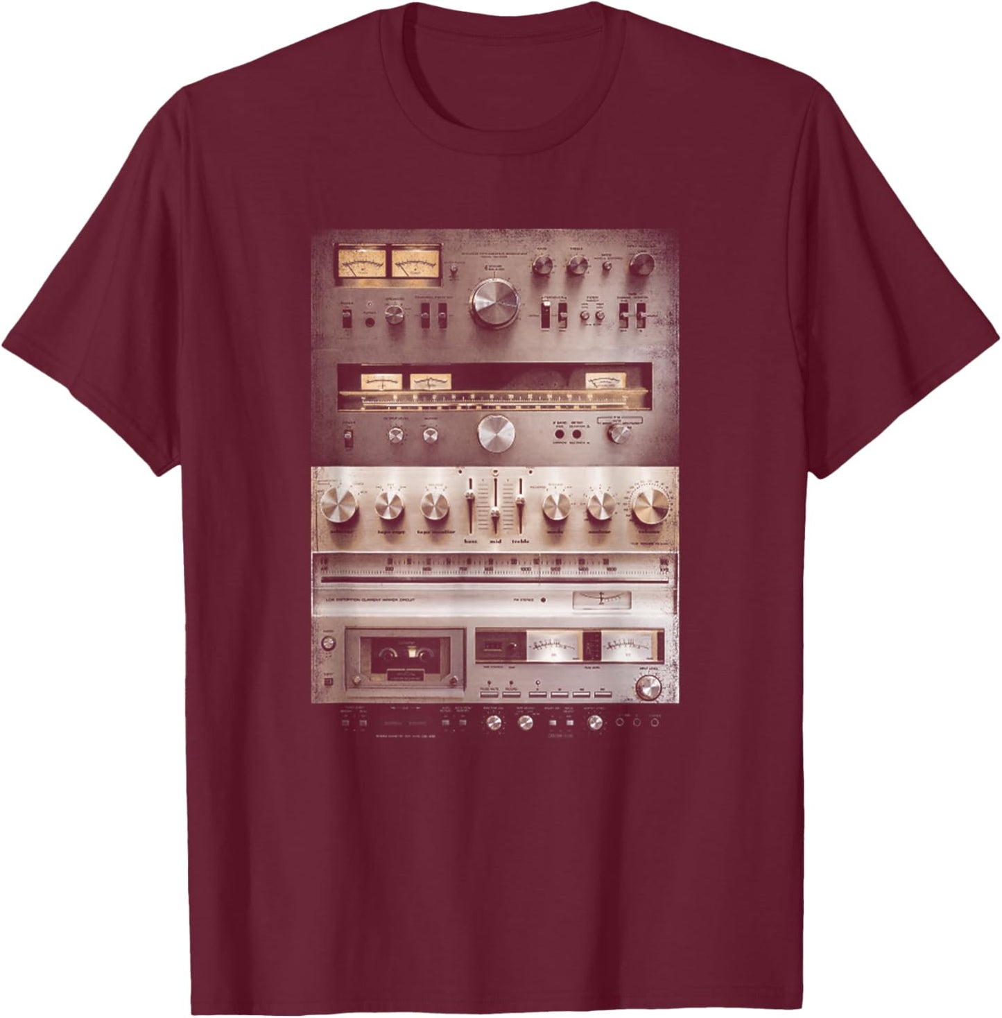 Setup Vintage Audio HiFi Sound System Mixed Media T-Shirt - T-Shirt | Maroon
