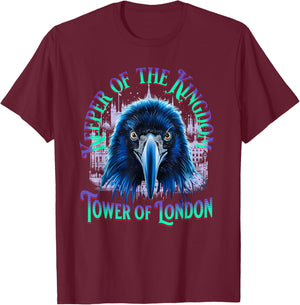 Raven of the Tower of London s Unique Towers s Raven Head T-Shirt - T-Shirt | Maroon