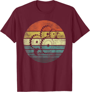 Mechanical Engineer Gifts Funny Retro Cogs Engineering Gear T-Shirt - T-Shirt | Maroon