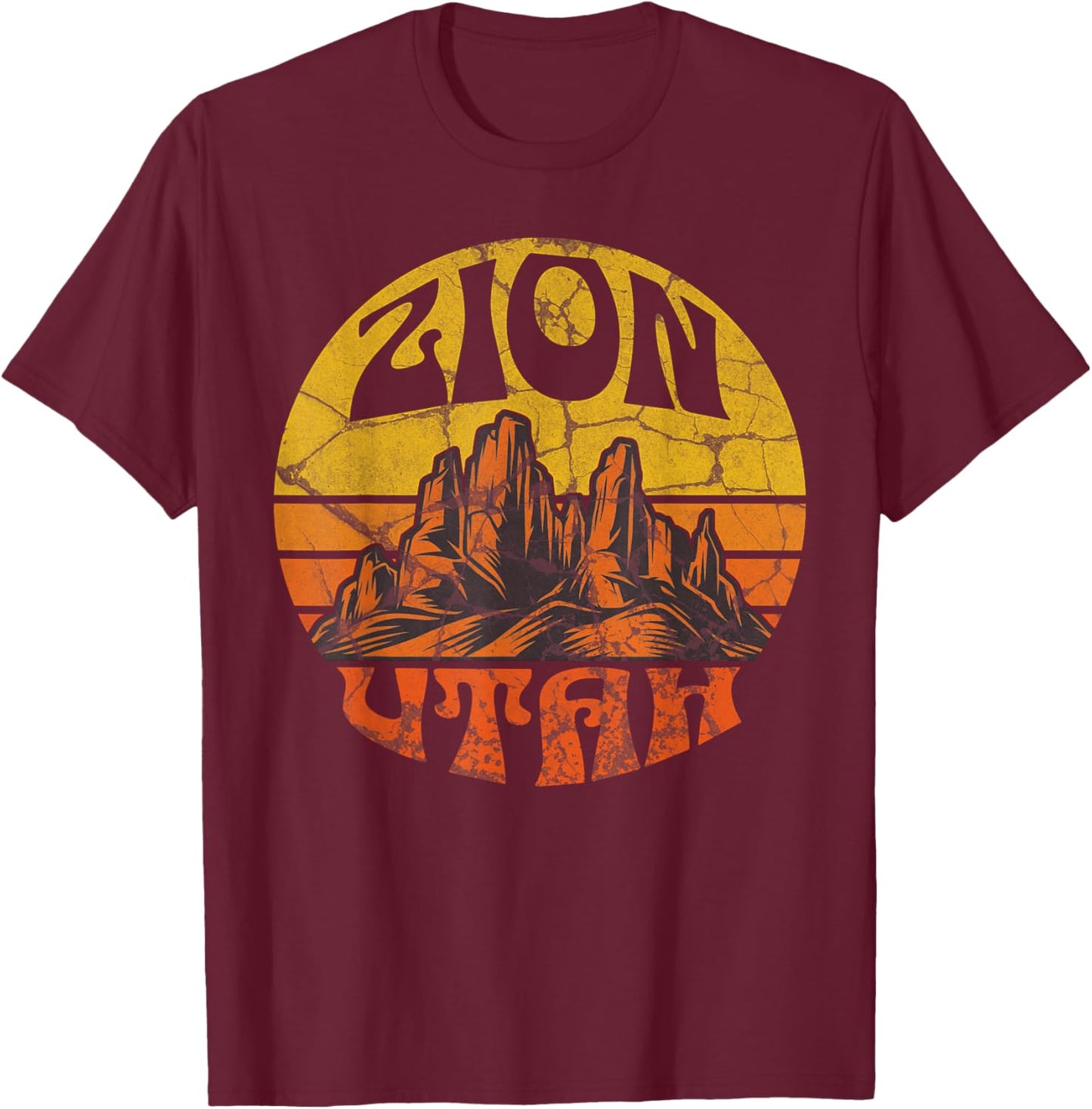 Zion National Park Utah Nature Hiking Outdoor T-Shirt - T-Shirt | Maroon