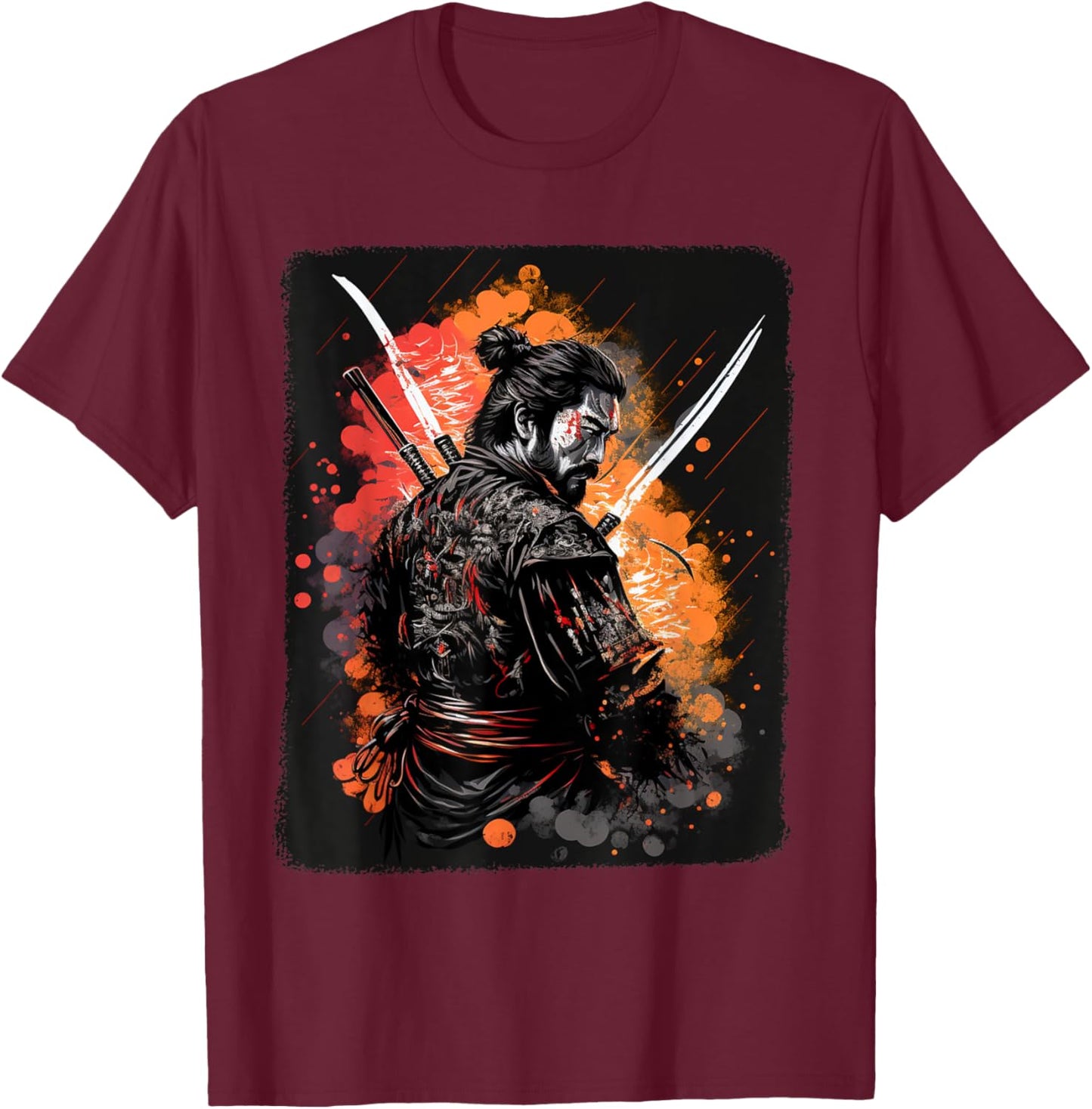 Samurai Warrior Bushido Code Japanese Swordsmen Fighter T-Shirt - T-Shirt | Maroon
