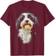 Bearded Collie Dog Motif Pet Illustration Bearded Collie T-Shirt - T-Shirt | Maroon