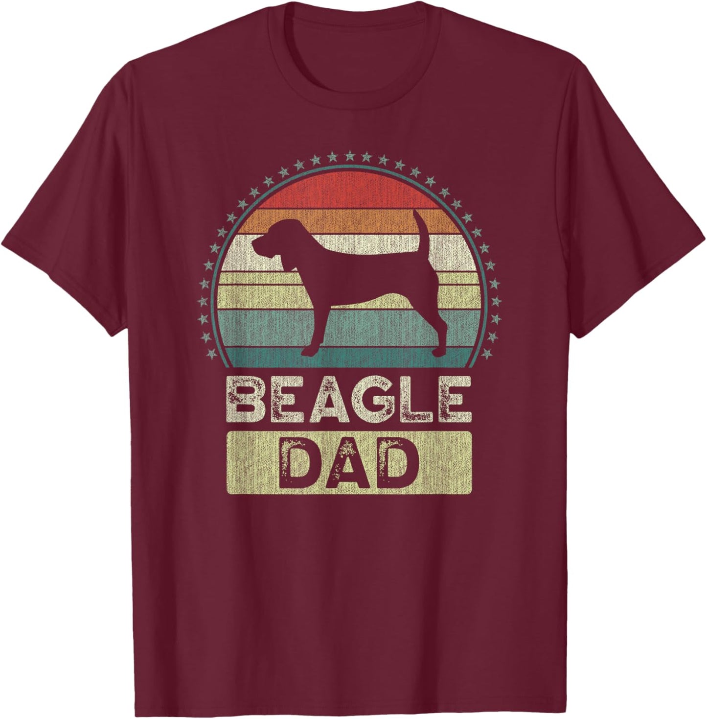 Beagle Dad, Father's Day, Daddy T-Shirt - T-Shirt | Maroon