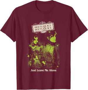 Beetlejuice Beetlejuice Just Leave Me Alone Astrid Vintage T-Shirt - T-Shirt | Maroon