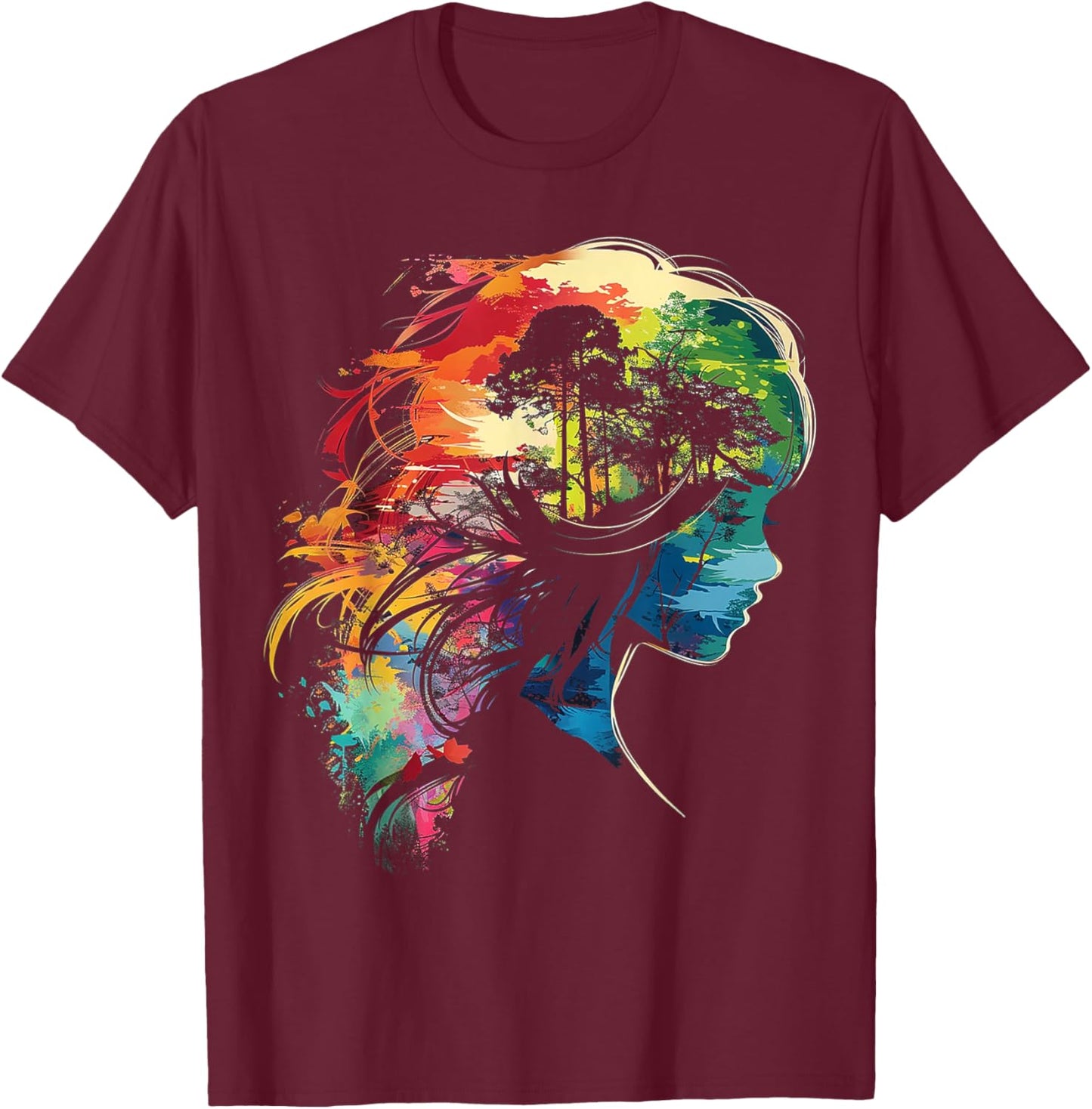 Anime Manga Motiv Bunte Illustration Anime T-Shirt - T-Shirt | Maroon