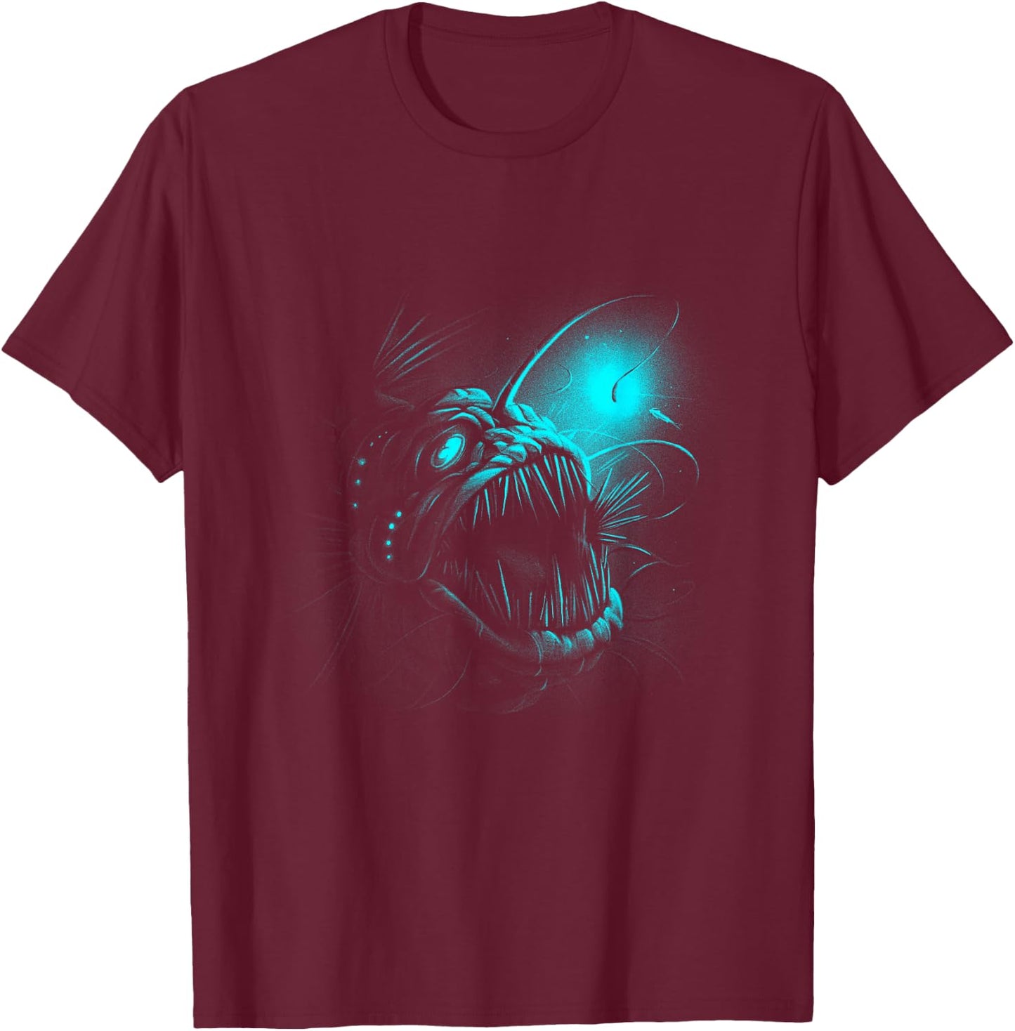 Anglerfish Deep Sea Creatures Angler Fish Ocean Sea Monster T-Shirt - T-Shirt | Maroon