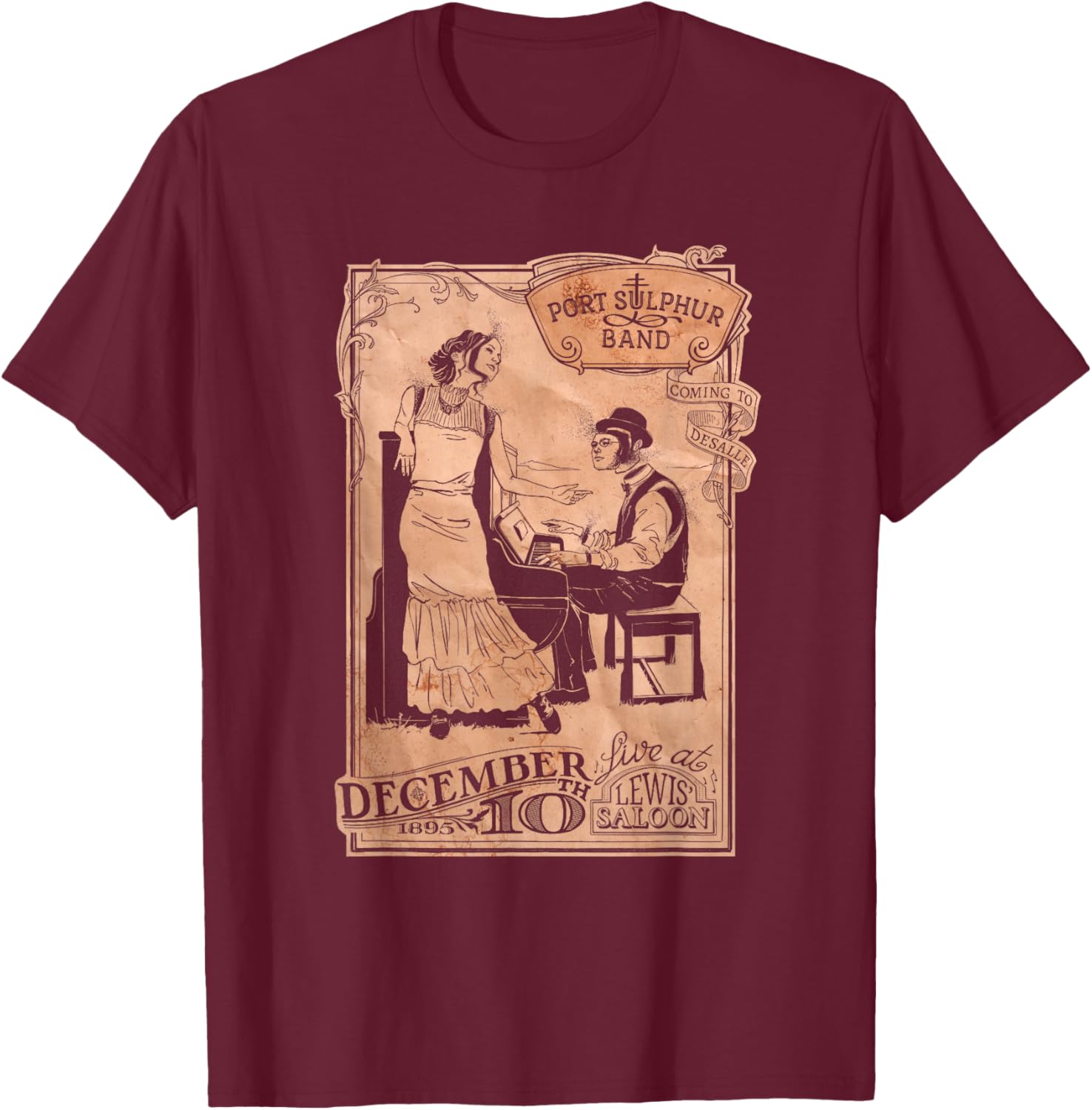 Hunt: Showdown Port Sulphur Band T-Shirt - T-Shirt | Maroon
