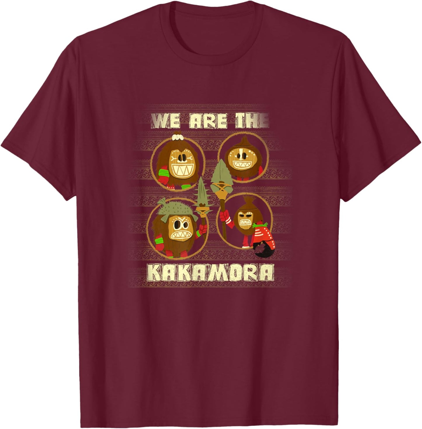 Disney Moana We Are The Kakamora Group Shot Big Chest Poster T-Shirt - T-Shirt | Maroon