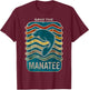 Save the Manatee Retro Vintage Design T-Shirt - T-Shirt | Maroon