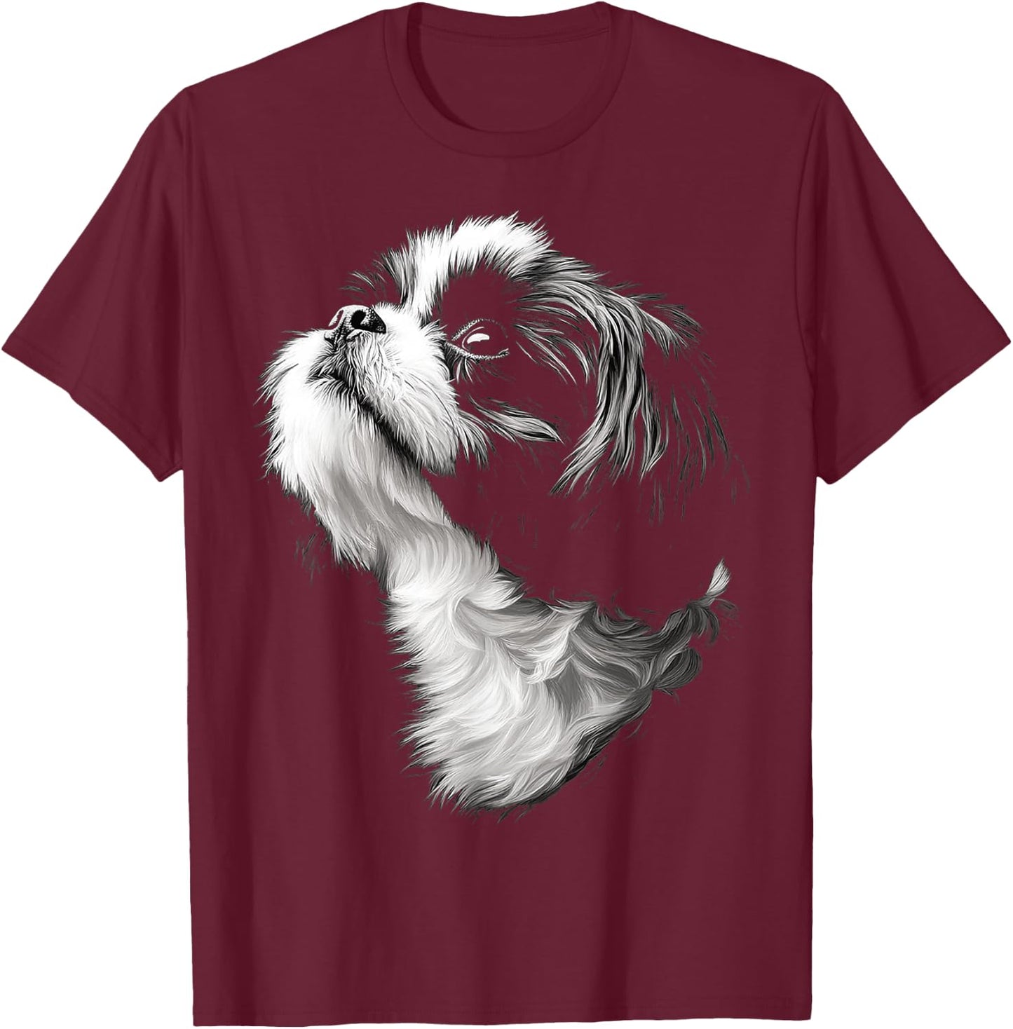 Shih Tzu Dog Graphic Pet Artwork Shih Tzu T-Shirt - T-Shirt | Maroon