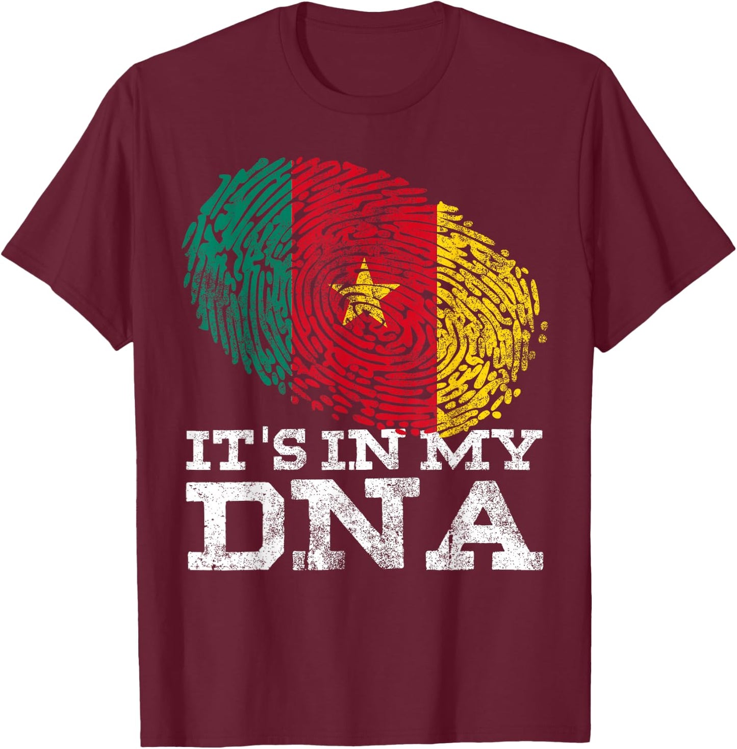 It's in My DNA Cameroonian Gifts African Cool Cameroon Flag T-Shirt - T-Shirt | Maroon